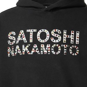 Satoshi Nakamoto Leather Studded Logo Hoodie